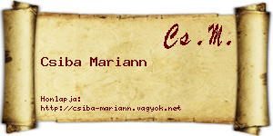 Csiba Mariann névjegykártya