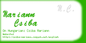 mariann csiba business card